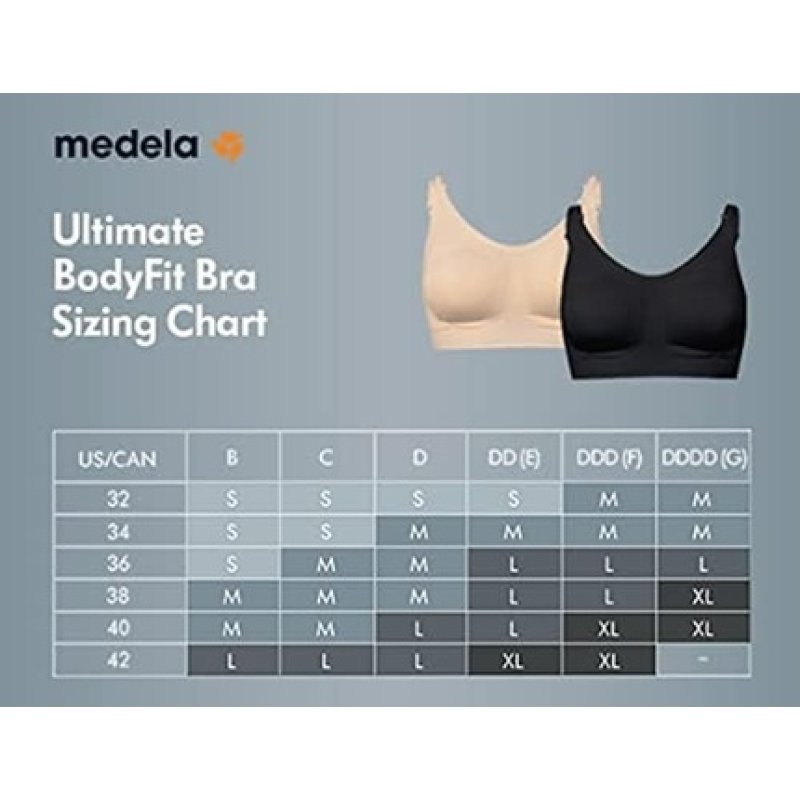 Medela Women's Ultimate BodyFit Bra Seamless Maternity and Nursing Bra for Outstanding Fit and Support White XL