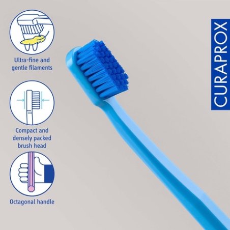 Curaprox Toothbrush CS 5460 Ultra Soft for Adults with 5460 Ultra Soft CUREN Bristles Light Blue-Blue