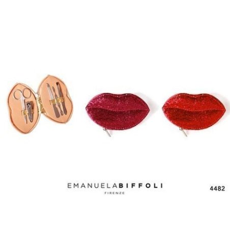 Emanuela Biffoli Glitter Manicure Set With Mouth Shape
