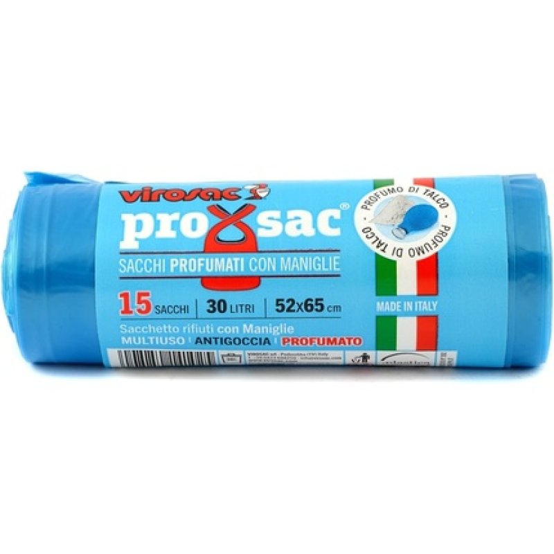Virosac Roll 15 Scented Bags On Talc, Nylon, Light Blue, 52 X 0.1 X 65 Cm