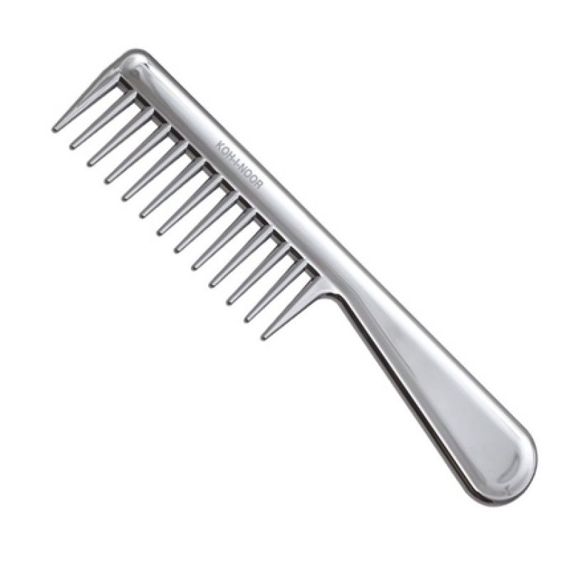 Koh-I-Noor Radon Comb With Handle - Chrome Color