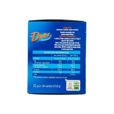 My Dietor Dolcificante Sweetener 32g Italian 0 kcal 40 Sachets
