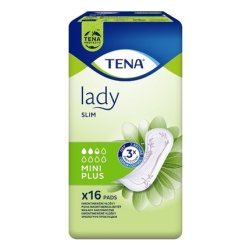 Tena Lady Slim Mini Plus Anatomical Insoles - 16 Pieces