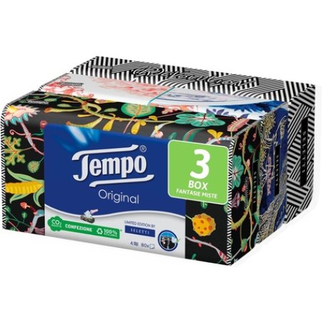 Tempo Paper Tissue Box Limited Edition Firmata Marras 80 Sheets 3 Boxes