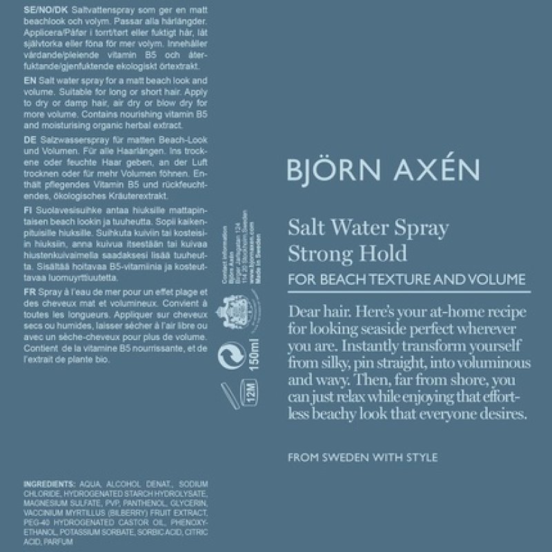 Björn Axén Salt Water Spray Beach Texture and Volume 5.07 oz
