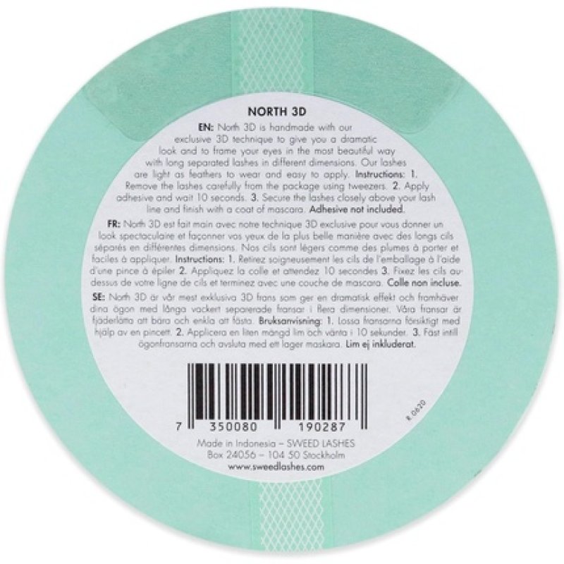 Sweed North 3D Dramatic False Lashes in Black - Add Instant Volume - Lightweight