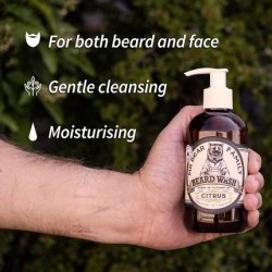 Mr Bear Family Natural Beard Shampoo for Men 250ml Citrus - 2-in-1 Beard Soap and Conditioner - Moisturizes for a