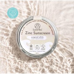 Suntribe All Natural Zinc Sunscreen Face & Sport SPF 30 Organic 100% Zinc Reef Safe 3 Ingredients Water resistant 30g
