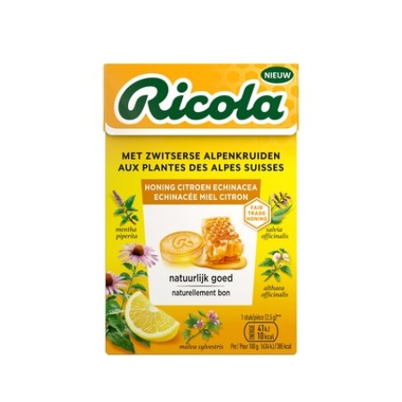 Ricola Honey Lemon Echinacea Pastilles - Soothing Herbal Candy
