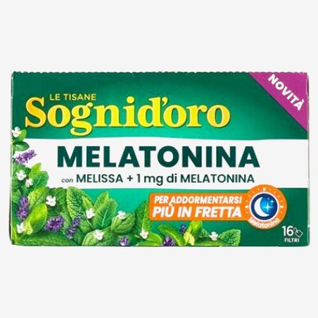 Sogni D'Oro Chamomile with Melatonin and Melissa Star Infusion Herbal Tea 16 Bags