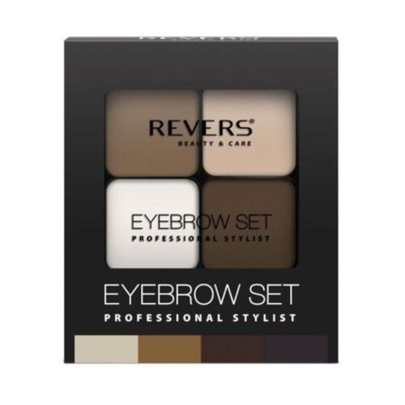 Professional Stylist Eyebrow Shadow Palette with Three Shades, Wax, and Brush