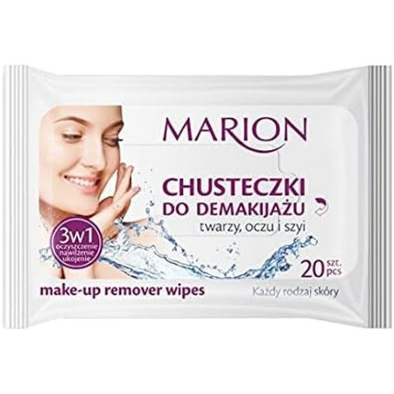 MARION Facial, Eye, and Neck Makeup Remover Wipes for All Skin Types