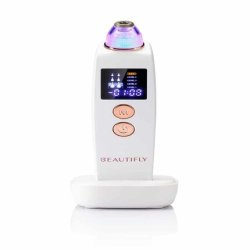 Beautifly B-Derma PRO White Microdermabrasion Device with Blue Light Therapy Timer and Battery