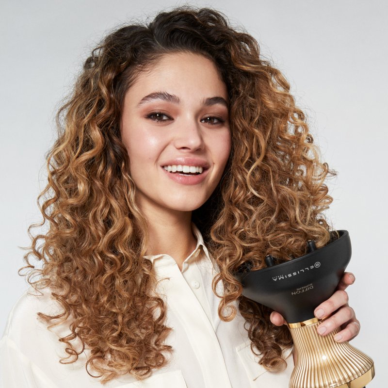 Bellissima Diffon Supreme Ceramic Technology & ArganOil Hot Air Diffuser for Curly Hair with 12 Fingers 2 Speeds 3