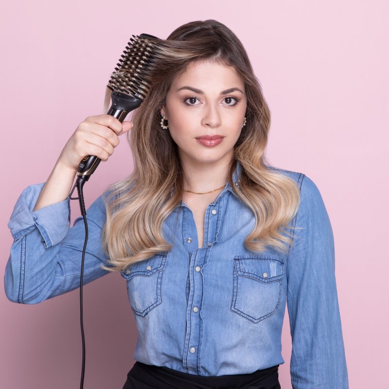 Bellissima Magic Shine Straightening brush Warm Black, Gold 73 W 1.8 m