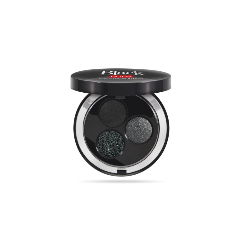 PUPA Milano Black Eyeshadow Palette ombre à paupière 001 Shades Of Black Colle pailletée, Mat, Métallique