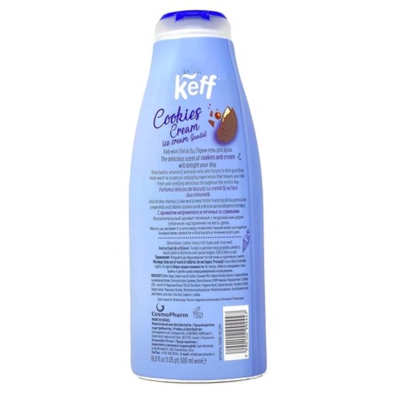 Keff Creamy Dessert Body Wash with Shea Butter, Vitamin E, and Aloe Vera 16 Ounce