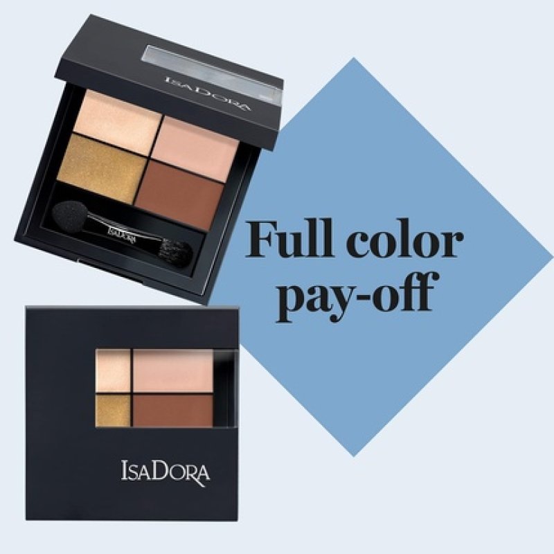 IsaDora Eyeshadow Palette Quartet With Mirror Intensely Creamy Matte Shimmer Nude Naked Neutral Eyeshadow Palette