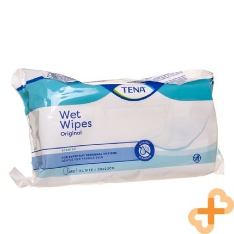 Tena Wet Wipes Original 80 Pcs Everyday Personal Care 30x20cm for Sensitive Skin