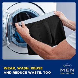 TENA Men Washable Protective Pants Soft Comfy and Secure Boxers for Drips and Dribbles Invisible Protection Classic Cut