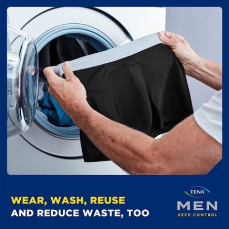 TENA Men Washable Protective Pants Soft Comfy and Secure Boxers for Drips and Dribbles Invisible Protection Classic Cut
