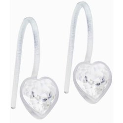 Blomdahl Nickel Free Medical Plastic Heart Crystal Pendant Earrings