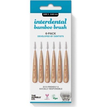 Humble Bamboo Interdental Brush Size 3-0.60mm Blue - Pack of 24