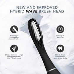 FOREO ISSA Hybrid Wave Black Brush Head Medical-Grade Silicone & PBT Polymer Bristles