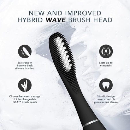 FOREO ISSA Hybrid Wave Black Brush Head Medical-Grade Silicone & PBT Polymer Bristles