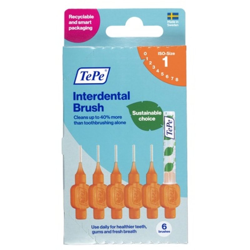 Tepe Interdental Brushes Original Orange Iso Size 1 0.45 Mm - 6 Pieces