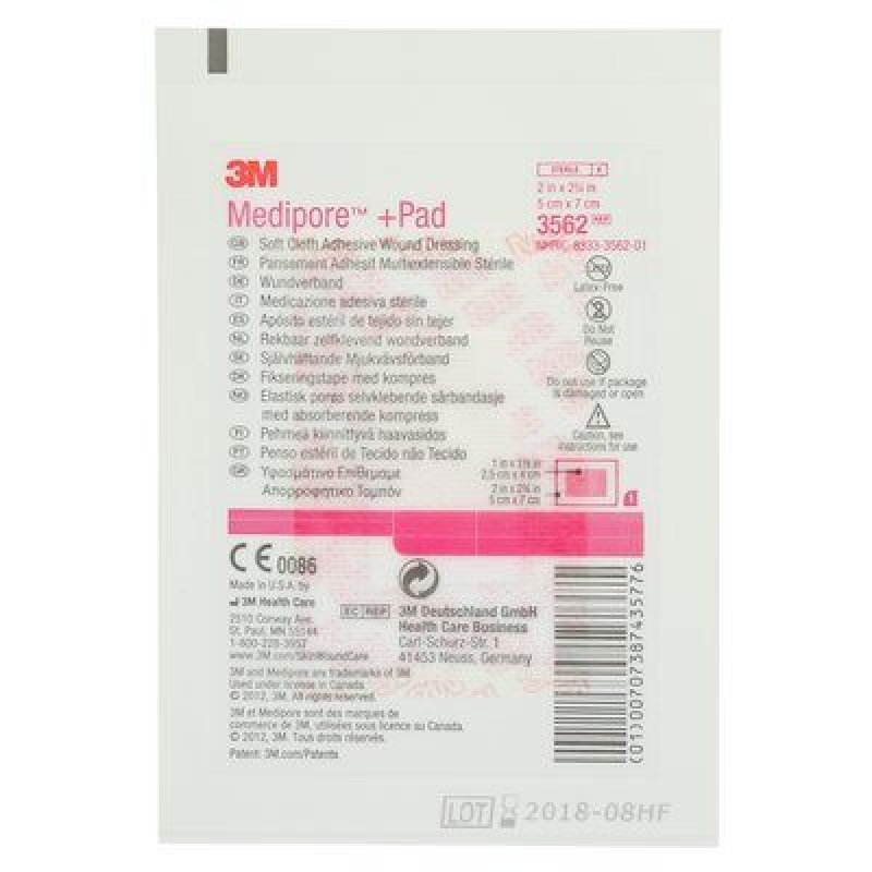 Medipore Pad Med 5 x 7.2cm 5 Pieces