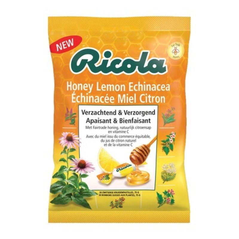 Ricola Honey Lemon Echinacea Bag - Cough Drops
