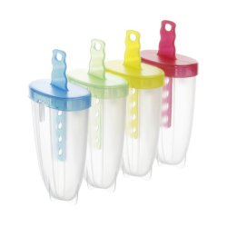 Rotho Wave Set of 4 Ice Cream Molds for Ice Lollies - BPA-Free Plastic