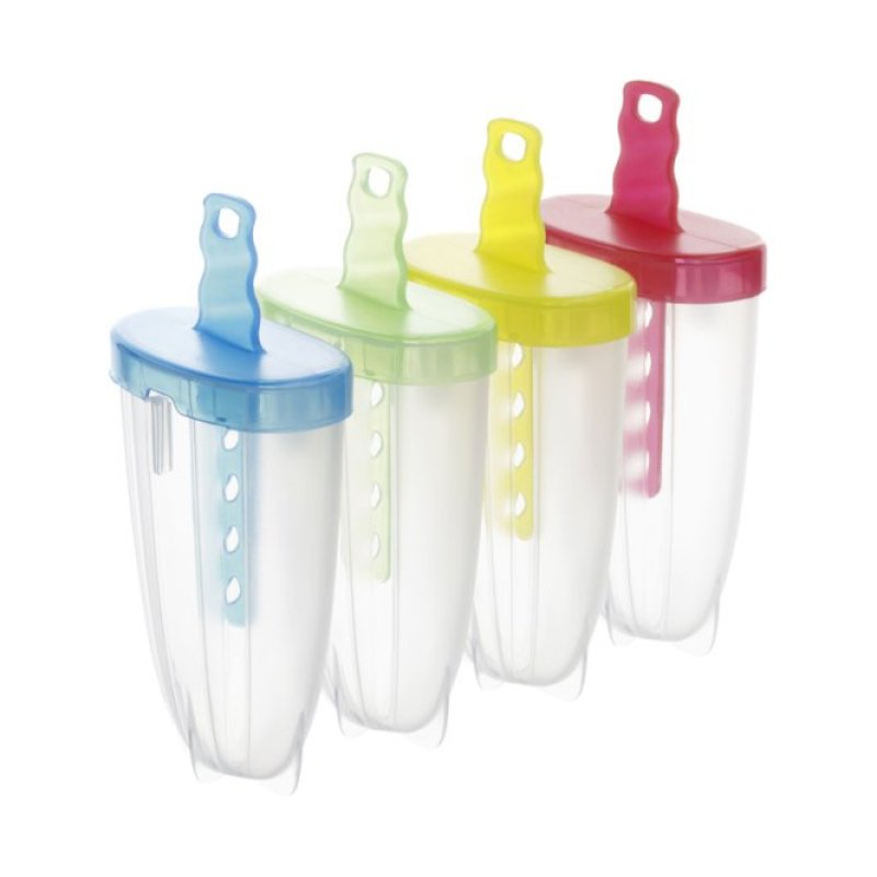 Rotho Wave Set of 4 Ice Cream Molds for Ice Lollies - BPA-Free Plastic