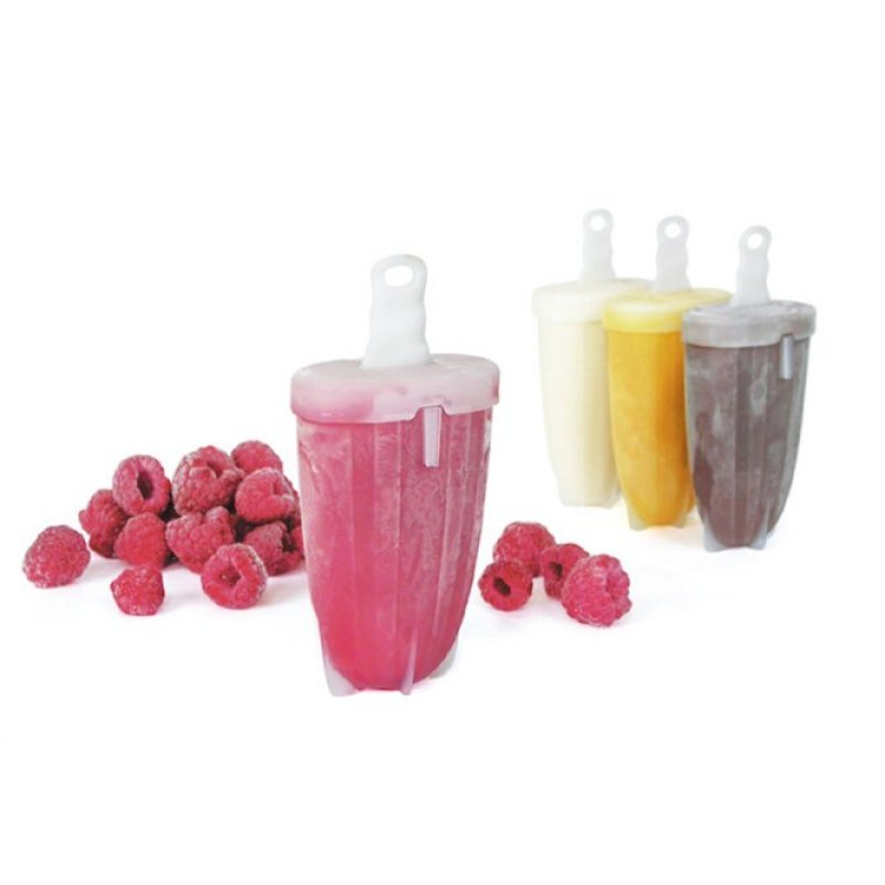 Rotho Wave Set of 4 Ice Cream Molds for Ice Lollies - BPA-Free Plastic