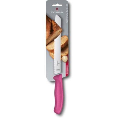 Victorinox Swiss Classic Bread Knife with Extra Sharp Wavy Edge Blade 21cm Pink