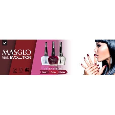 MASGLO GEL EVOLUTION Nail Polish Gel Effect 3 Shades of Colors - Lasts up to 12 Days