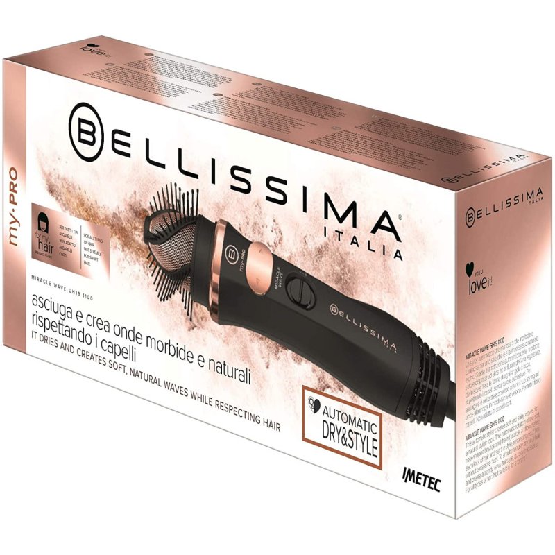 Bellissima My Pro Miracle Wave GH19 1100 Forming Airbrush, Creates Soft and Natural Waves with Hair Protection,