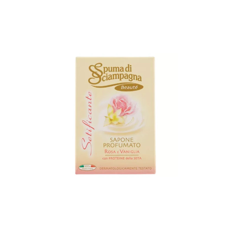 Spuma Di Sciampagna Setificante Soap Rose And Vanilla 90 Gr - A Soothing Soap With A Delightful Rose And Vanilla