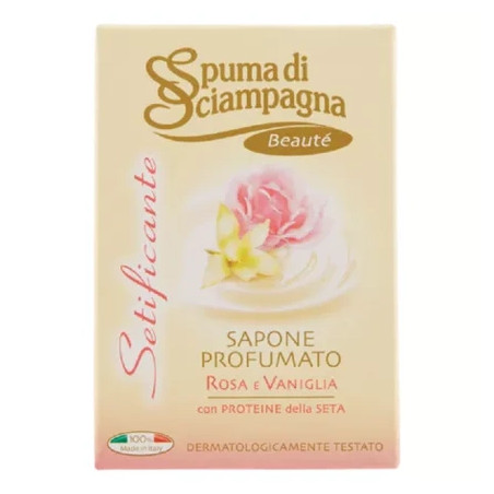 Spuma Di Sciampagna Setificante Soap Rose And Vanilla 90 Gr - A Soothing Soap With A Delightful Rose And Vanilla