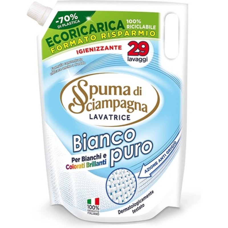 Spuma Di Sciampagna Ecoricarica Detergent For Washing Machine, Pure White, 29