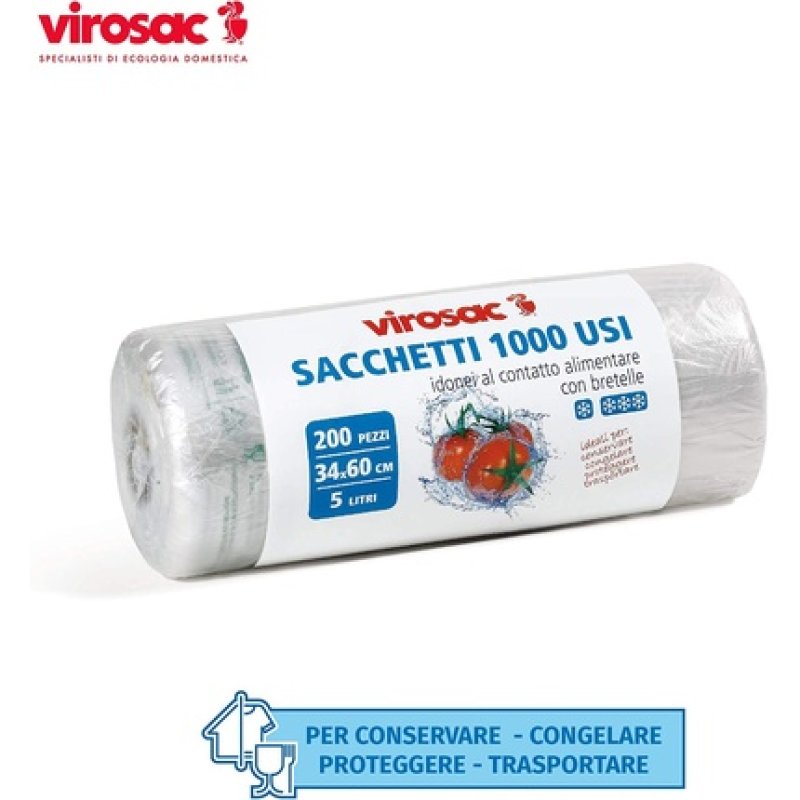 Virosac 131439 Bags Multipurpose, 22 X 12 X 12 Cm, 200 Pieces