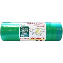 VIROSAC Trash Bags 80 x 115 Green Extra Strong Yellow L