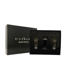 John Richmond Black Metal Set - Includes Natural Cleansing Shower Gel 50 Ml, Body Lotion 50 Ml, And Eau De Parfum For