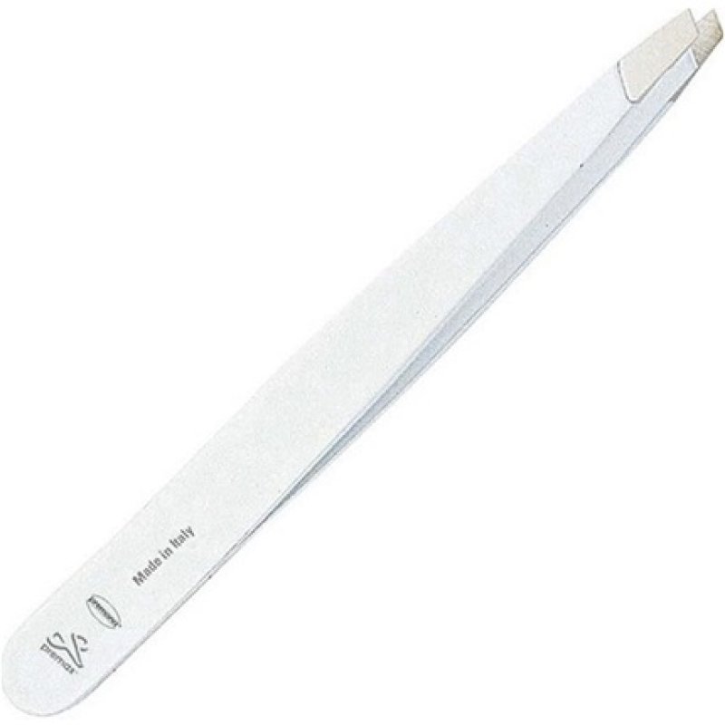 Optima 3.5 inch White Finish Stainless Steel Slant Tip Tweezers