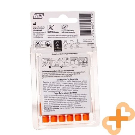 TePe Interdental Brush 0.45mm Orange Size 1 Sustainable Selection