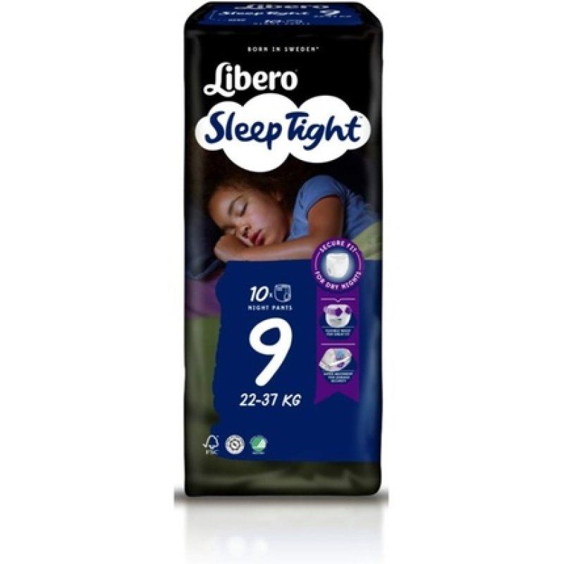 Libero Sleep Tight 9-22 - 37 kg 10 Night-time Diapers 1 Count - Pack of 10