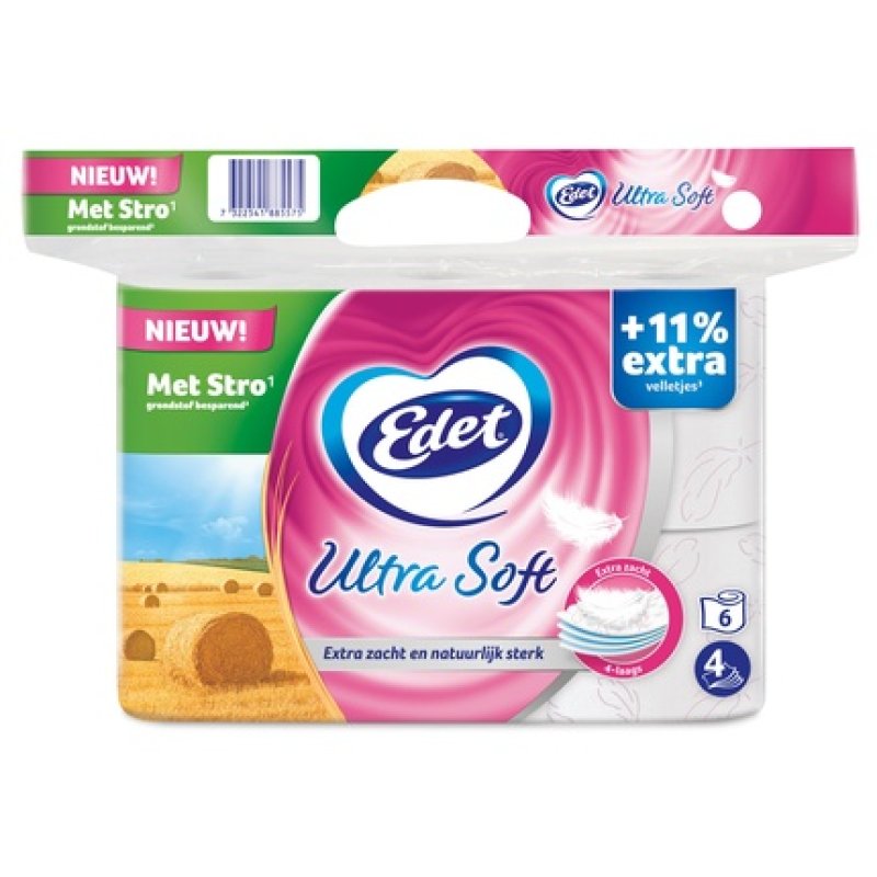 Edet Ultra Soft Toilet Paper 4-Ply - 6 Rolls
