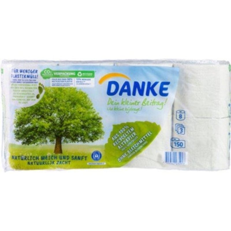 Danke Toilet Paper 3-Ply - 8 Roll Scanpack