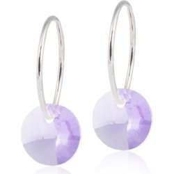 Blomdahl Hypoallergenic Natural Titanium Round Crystal Pendant Earrings